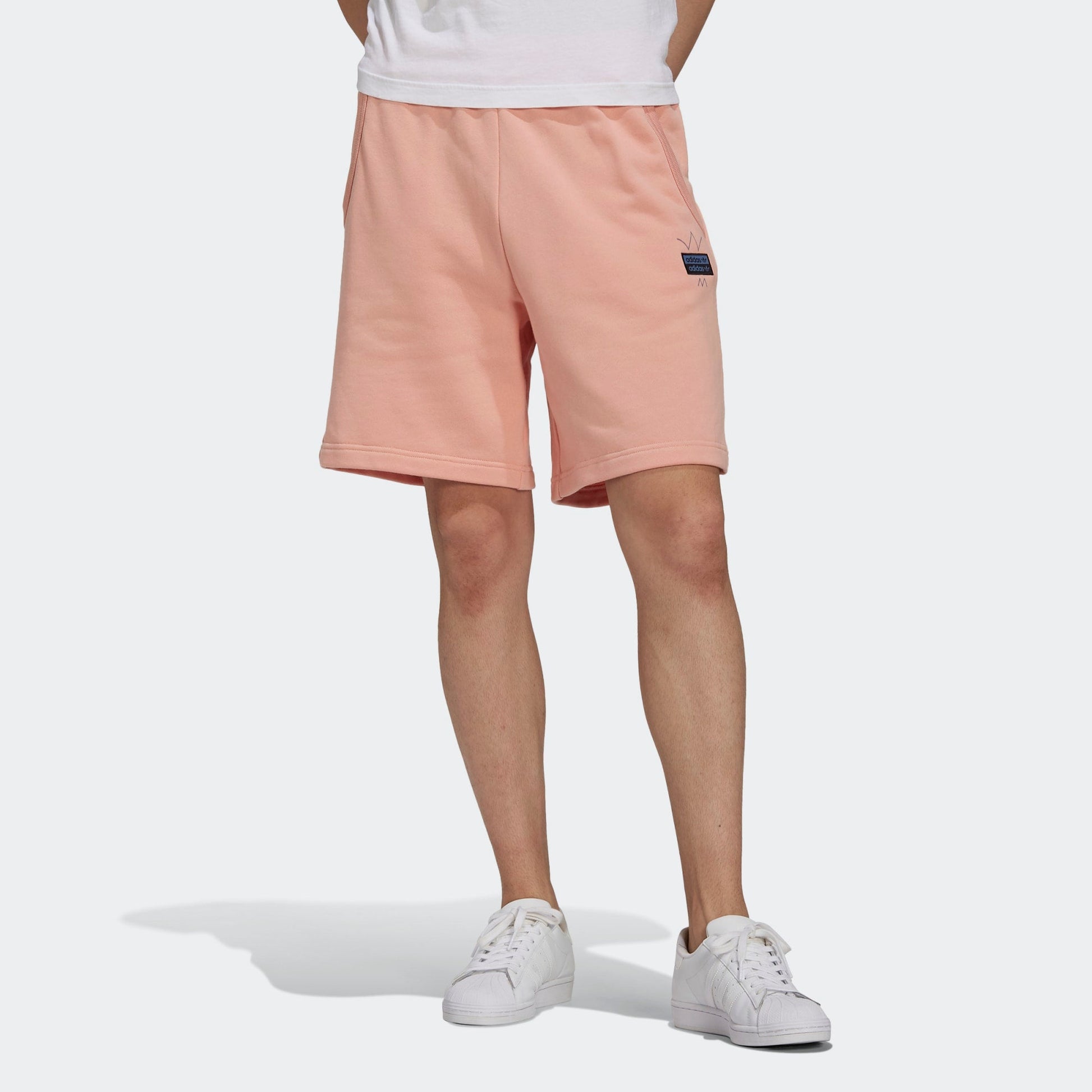 adidas originals R.Y.V. Abstract Elastic Waistband Sports Shorts Gray Pink GN3287