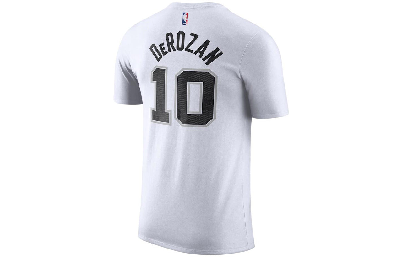 Men's Nike NBA Spurs Derozan Alphabet Printing Basketball Sports Round Neck Short Sleeve White T-Shirt BQ1569-110