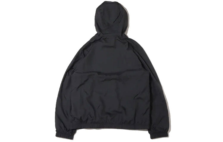 Air Jordan Logo Printing Loose Hooded Half Zipper Jacket Asia Sizing 'Black' DJ0247-010