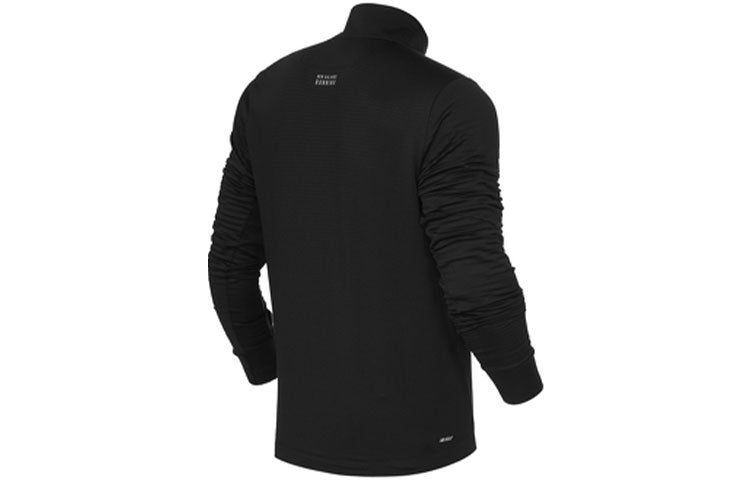 New Balance Men's New Balance Stand Collar Casual Sports Half Zipper Jacket Black MT03255-BK