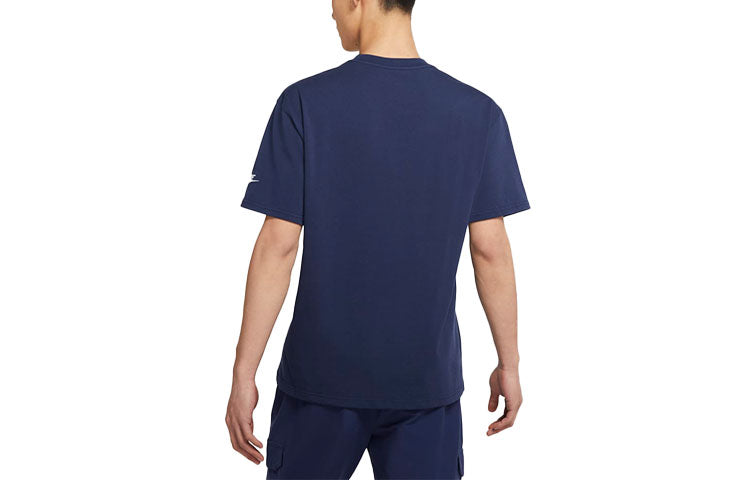 Nike Sportswear Reissue Casual Alphabet Logo Round Neck Short Sleeve Navy Blue DA0940-410