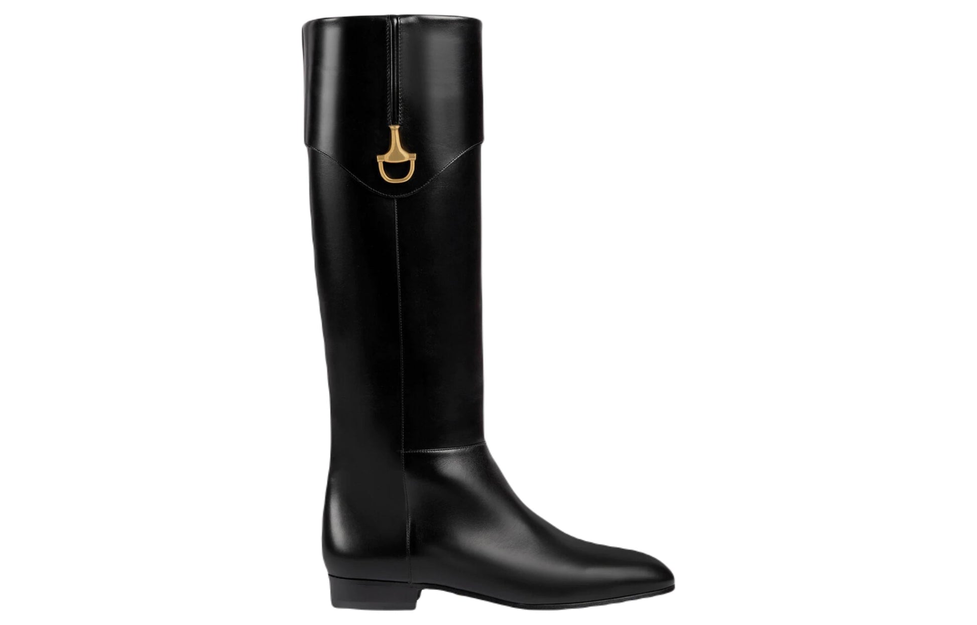 (WMNS) Gucci Flat Half Horsebit Boots 'Black' 716683-AFE00-1000