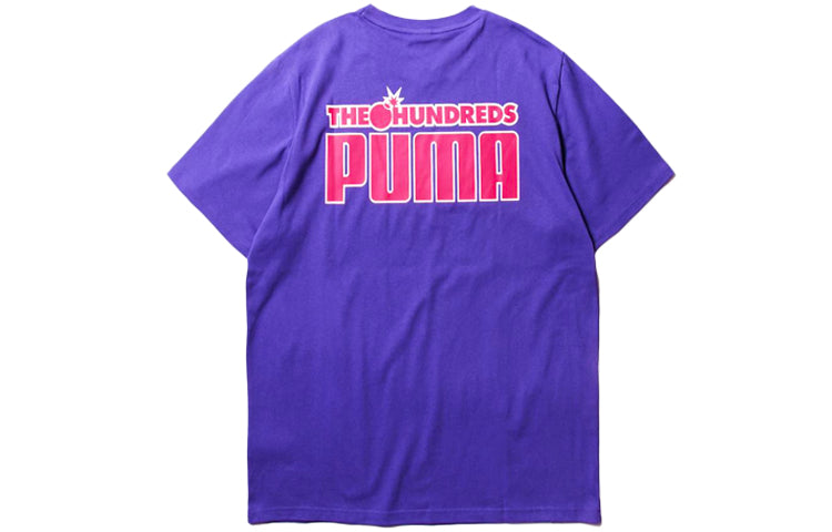 PUMA x The Hundreds Tee Logo Printing Round Neck Short Sleeve Blue 596750-20