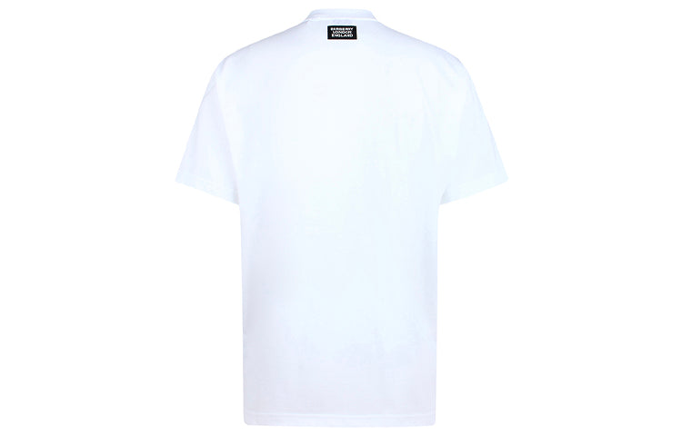Burberry Solid Color Alphabet Round Neck Short Sleeve White 80168901