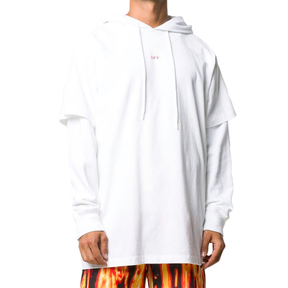 Off-White FW20 Stencil Arrow Print Layered Sleeve OMBB051E20FLE0010125