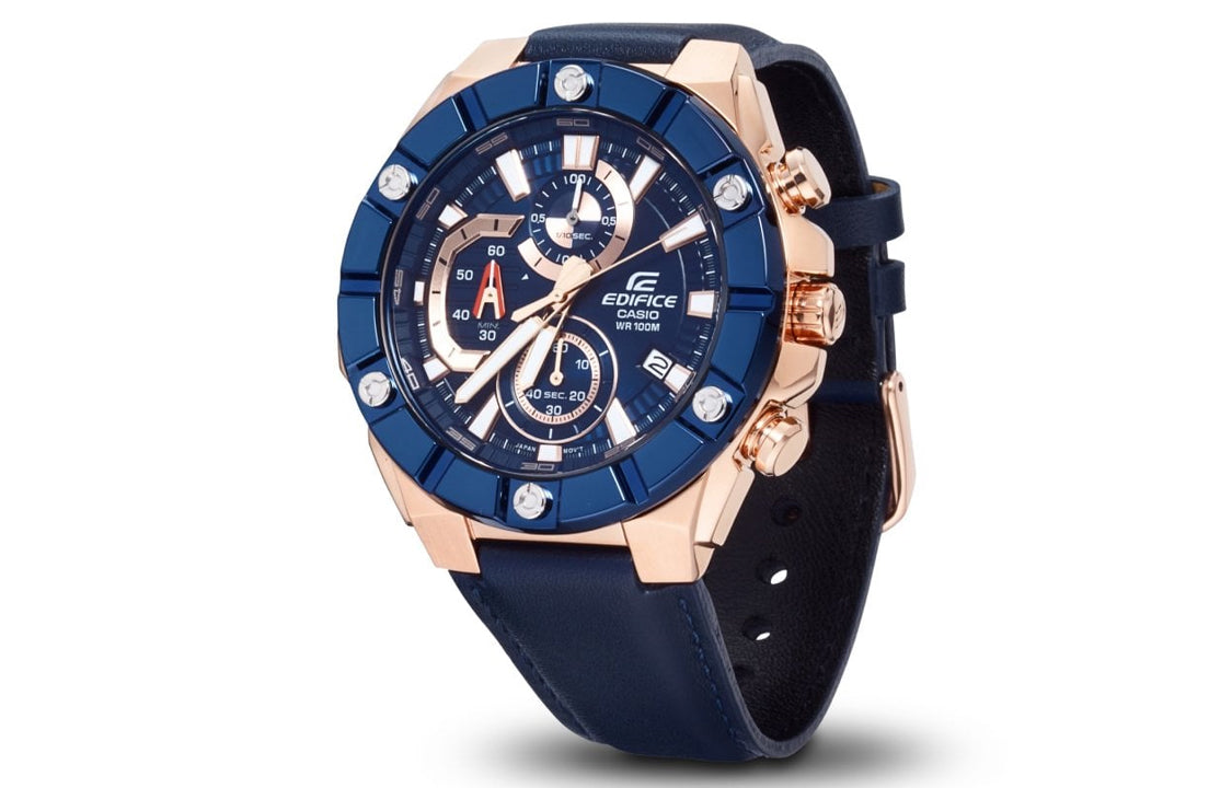 CASIO EDIFICESeries Men'ses Black/Golden Mens Blue Analog EFR-569BL-2AVUEF