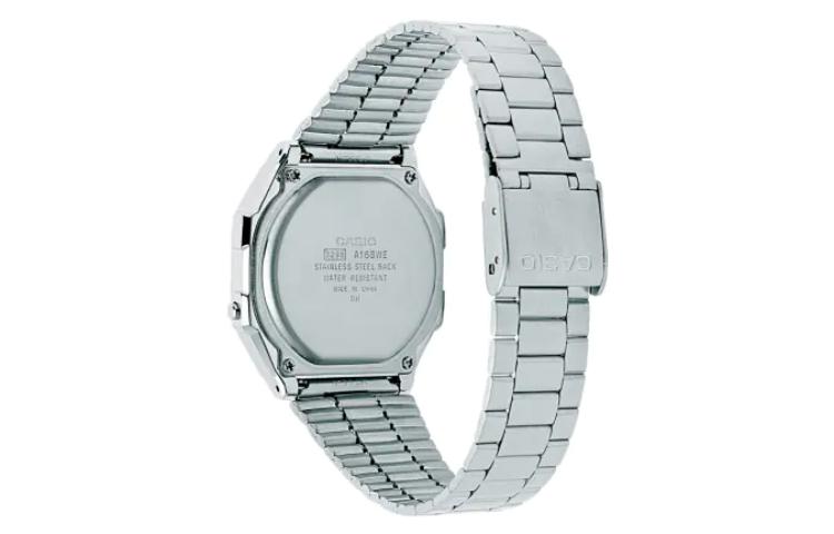 CASIO Waterproof Mens SilverWhite Digital A168WEM-7