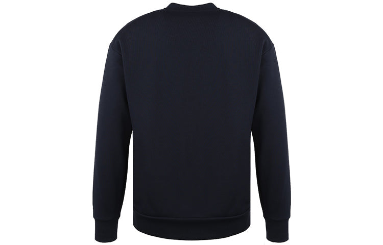 Men's FENDI Eye Logo Embroidered Long Sleeves Round Neck Pullover Dark Blue FAF535AAXVF0V6W