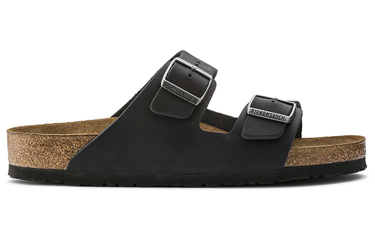 Birkenstock Arizona Oiled Nubuck Leather Sandals 'Black' 752481