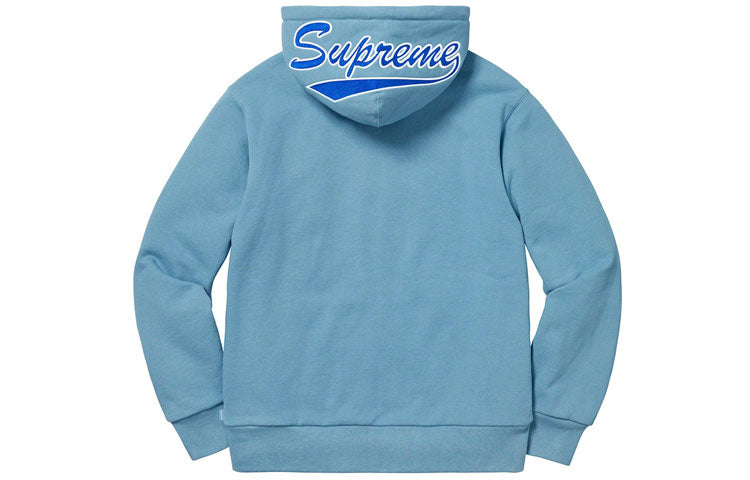 Supreme FW18 Thermal Zip Up Sweatshirt Dusty Blue SUP-FW18-1137