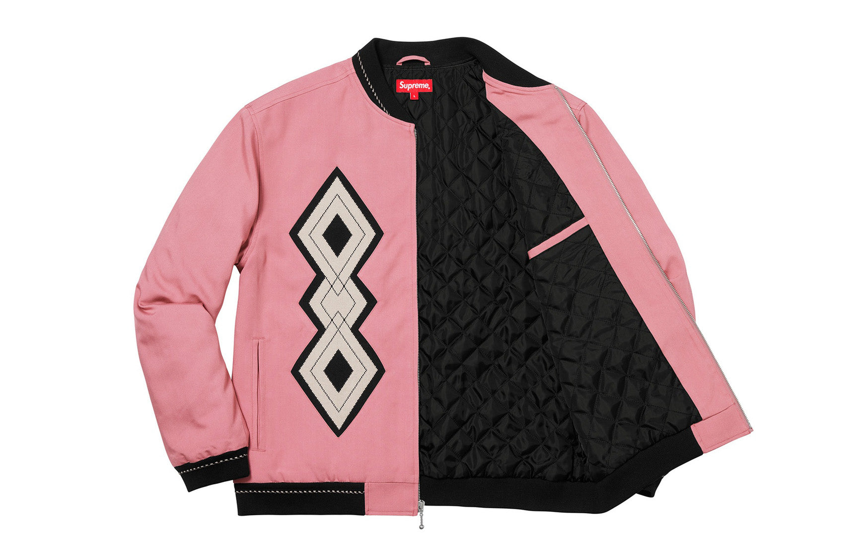 Supreme FW18 Diamond Rayon Bomber Dusty Pink SUP-FW18-269