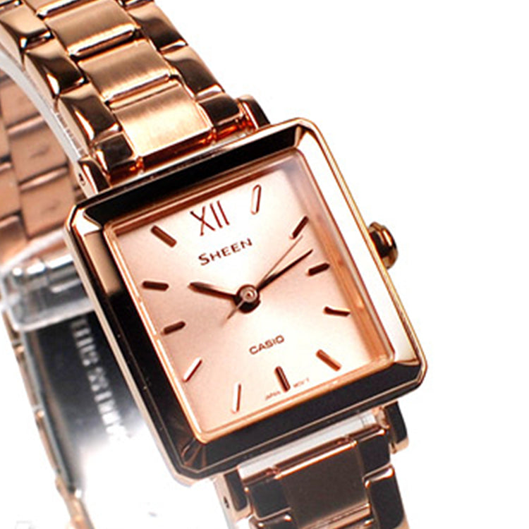 CASIO SHEEN Sapphire Crystal Rose Gold Analog SHE-4538PG-4A
