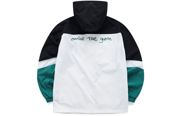 FILA FUSION Contrasting Colors Woven Loose Casual Sports Hooded Jacket White T11M123703F-GN