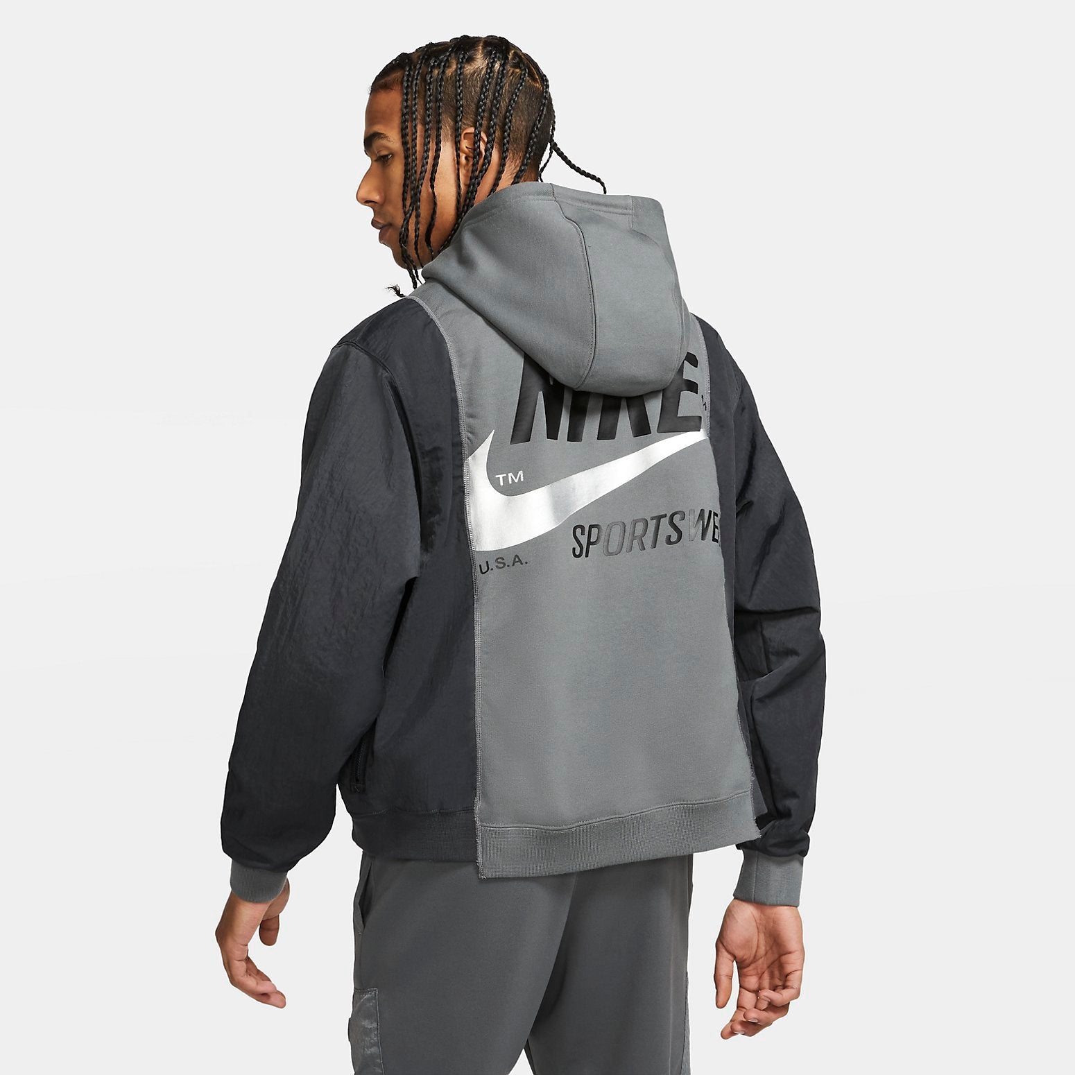 Nike Sportswear Hoodie 'Grey Black' DD5700-068