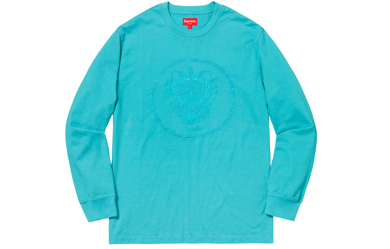 Supreme FW18 Crest L/S Top Light Blue Long Sleeves Pullover Hoodie SUP-FW18-386
