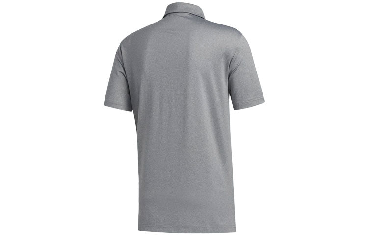adidas Solid Color Casual Breathable lapel Short Sleeve Polo Shirt Gray FS8747