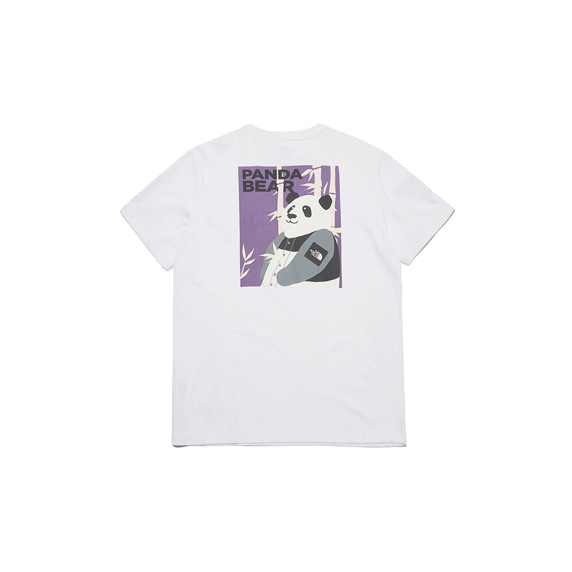 Men's THE NORTH FACE Cartoon Panda Small Logo Short Sleeve White NT7UL12J