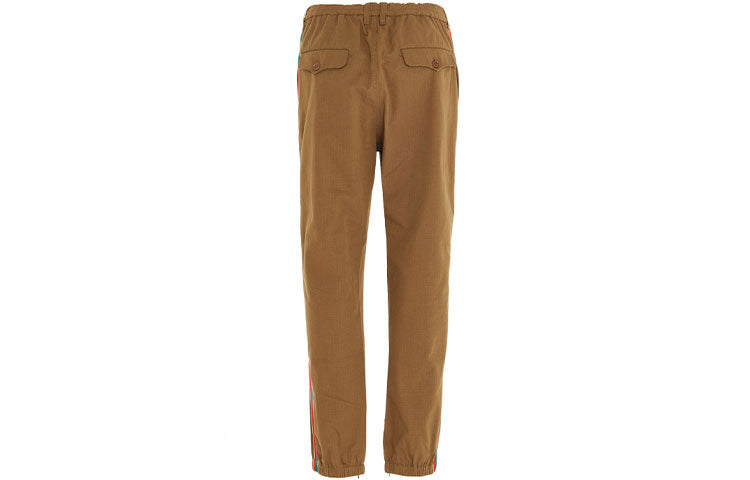 Gucci SS21 Side Stripe Pants Zipper Athleisure Casual Sports Pants Khaki 615775-XDBBH-2109