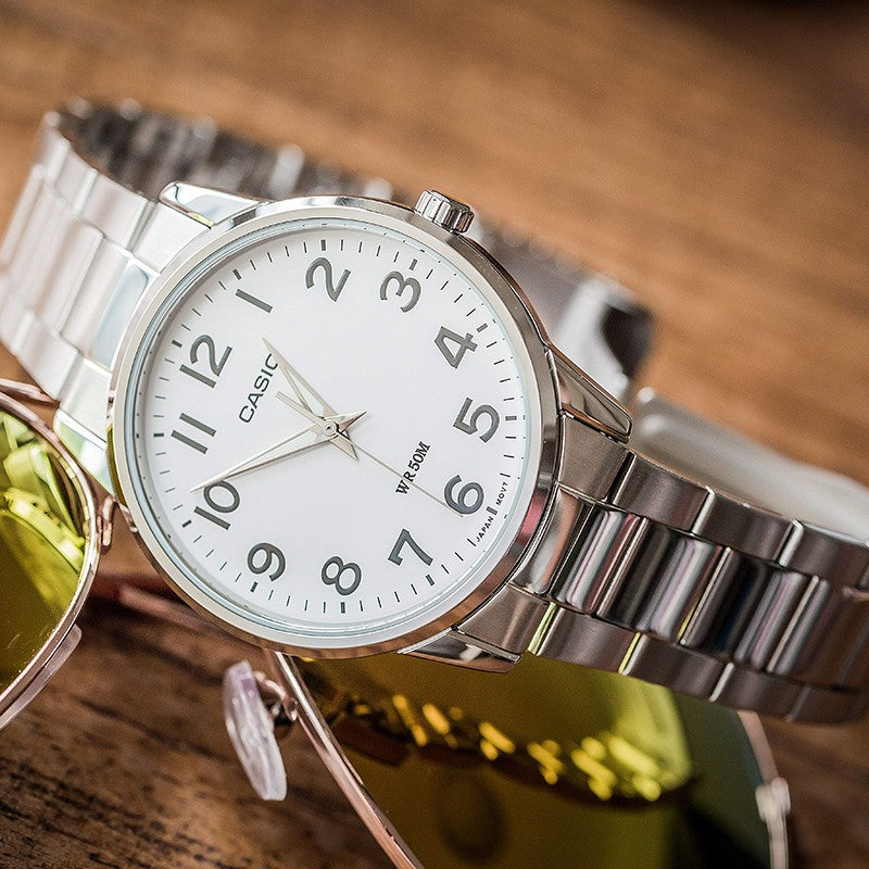 Casio Influencer Analog Watch 'Silver White' MTP-1303D-7B