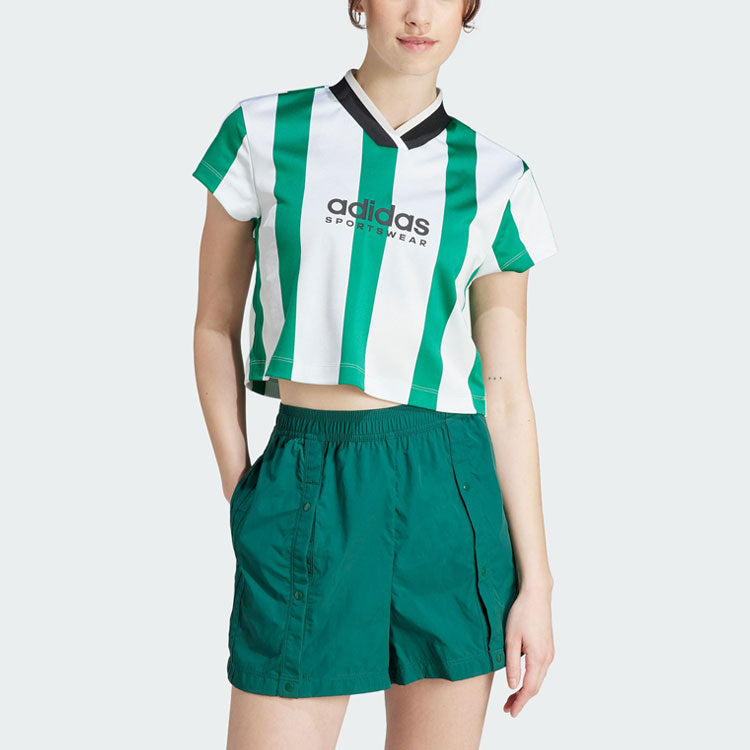 (WMNS) adidas Tiro Colorblock Crop 'Green White' IM4997