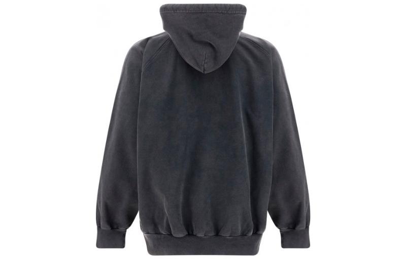 Balenciaga B Authentic Vintage Jersey Oversized Hoodie 'Washed Black' 697879TMVB11000
