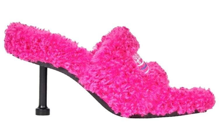 (WMNS) Balenciaga Furry 80mm Sandal Heels 'Pink' 656632W2DO15096