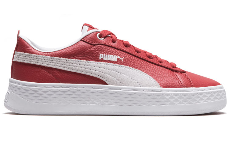 (WMNS) PUMA SMASH PLATFORM L Low Tops Retro Casual Skateboarding Shoes Red 366487-13