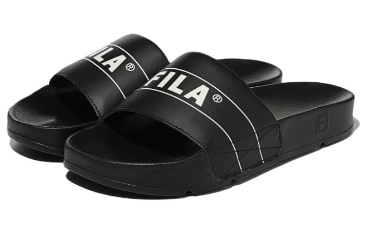 FILA Drifter Lines Casual Sports Slippers Unisex Black White Korean Version 'Black White' 1SM01942E_001