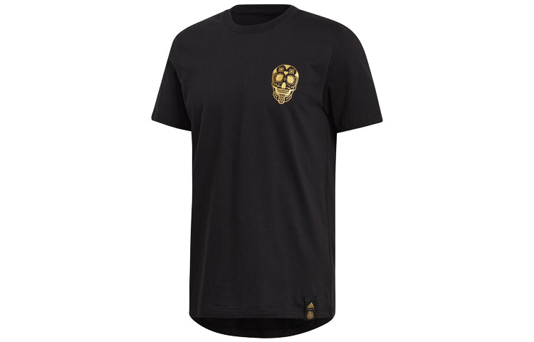 adidas Logo Printing Sports Short Sleeve Black DP0220