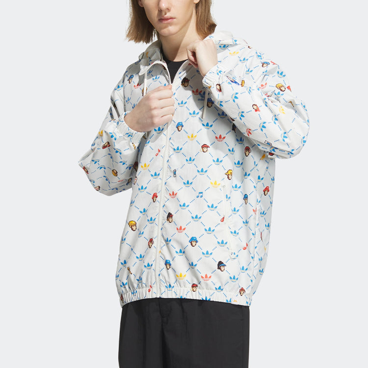 adidas originals x Monkey Kingdom Windbreaker Jacket 'White Multicolor' IP1790