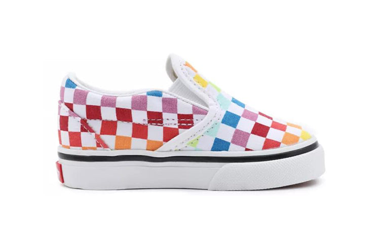 (TD) Vans Classic Slip-On 'Rainbow Checkerboard' VN000EX8U09