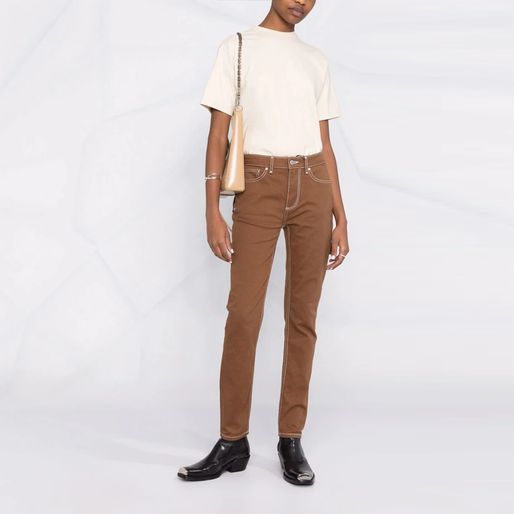 (WMNS) Off-White Diag-print T-shirt 'Beige' OWAA049C99JER0016161