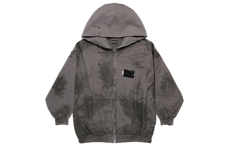 Balenciaga Gaffer Heavy Washed Zip-Up Hoodie Small Fit 'Grey' 720424TNVK51227
