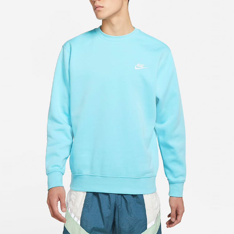 Nike Sportswear Club Fleece Casual Sports Round Neck Pullover Blue BV2663-464