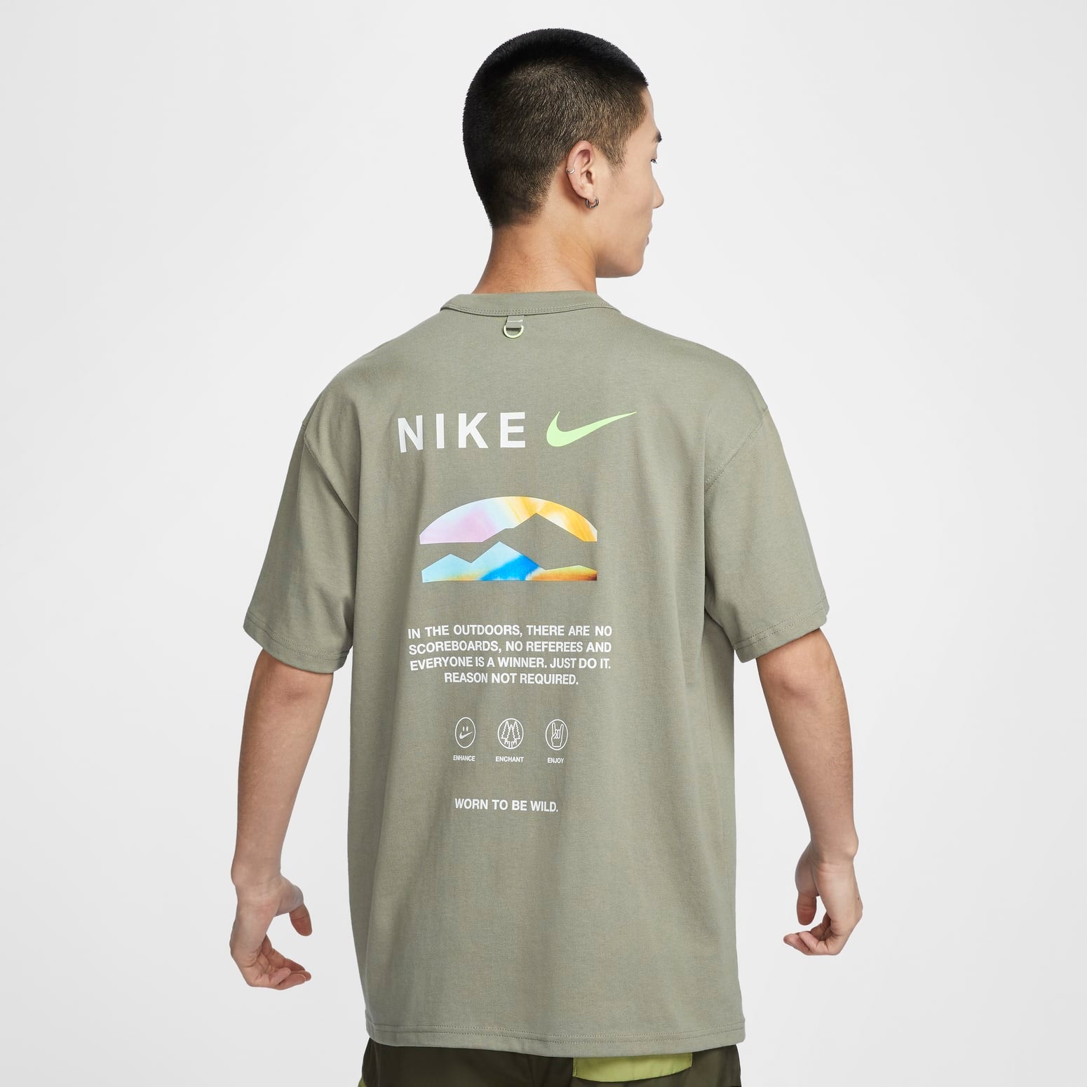 Nike Graphic Print Sports T-Shirt 'Olive Green' HF6172-053
