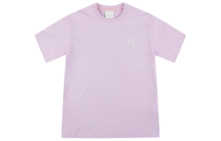 MLB Unisex Popcorn Series New York Yankees Embroidery Round-neckTee Blue/Purple 31TSS3931-50V