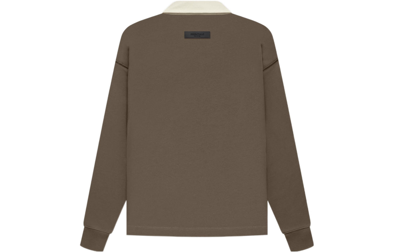 (GS) Fear of God Essentials FW22 Henley Rugby Polo Wood FOG-FW22-619