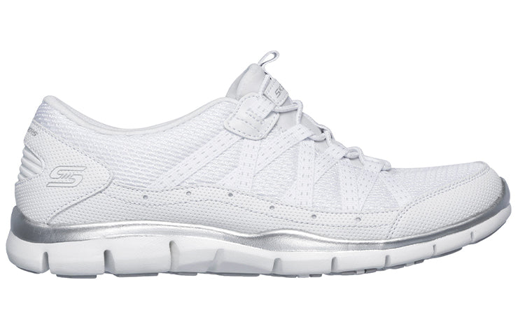 (WMNS) Skechers Gratis Low-Top Running Shoes White 22823-WSL