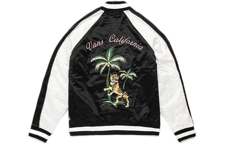 (WMNS) Vans Tiger Floral Embroidery Baseball Jacket Black VN0A3D7LBLK