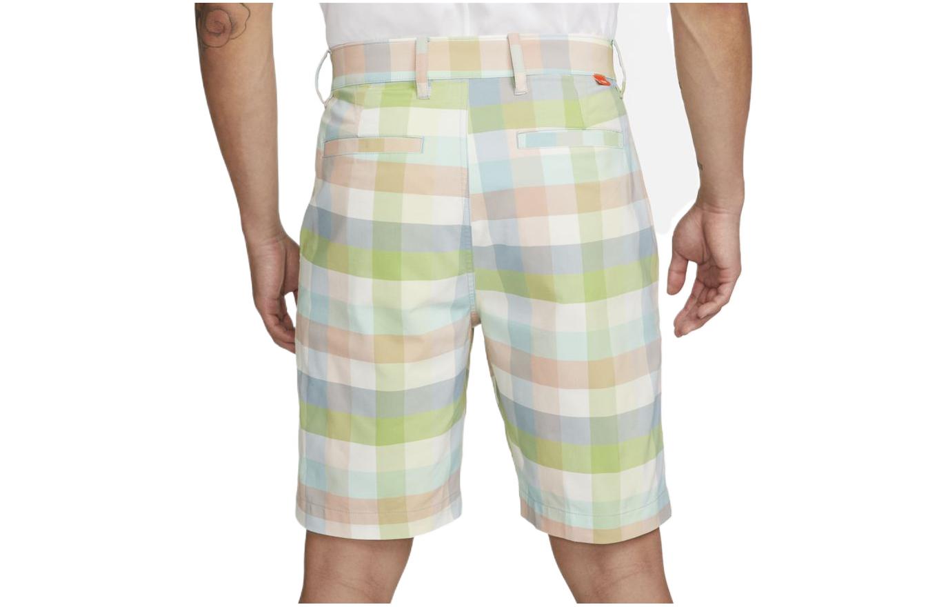 Men's Nike Dri-FIT SS22 Contrasting Colors Plaid Golf Casual Sports Shorts Light Green DH1295-494