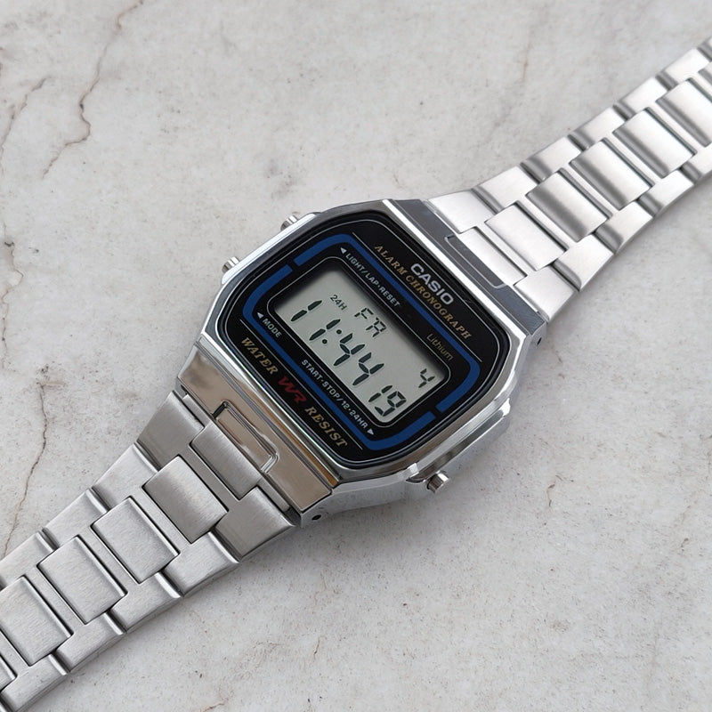 CASIO Quartz Waterproof Unisex Mens Silver Digital A164WA-1