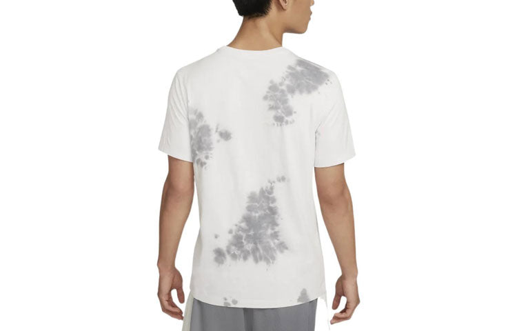 Men's Nike Colorblock Tie Dye Cartoon Earth Character Printing Round Neck Short Sleeve Gray T-Shirt DR8917-506