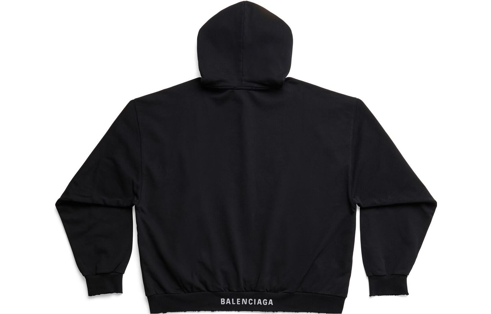 Balenciaga Hoodie Medium Fit 'Black Faded' 742603TOVF39034