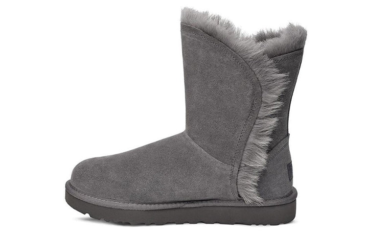(WMNS) UGG Classic Short Fluff High-Low Fleece Lined Gray 1103746-CHRC