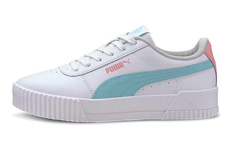 (GS) PUMA Carina L Casual Board Shoes White/Blue/Pink 370677-06