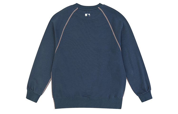 MLB Yankees Loose Side Athleisure Casual Sports Round Neck Long Sleeves Unisex Navy Blue 31MTW3011-50N