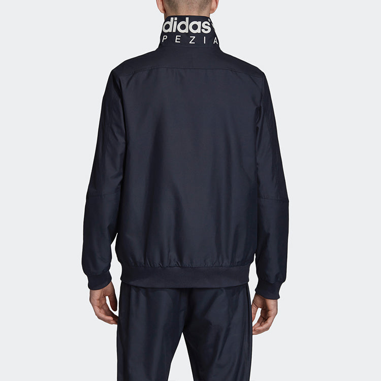 adidas originals Mcadam Tt Solid Color Zipper Stand Collar Jacket Blue DW6698