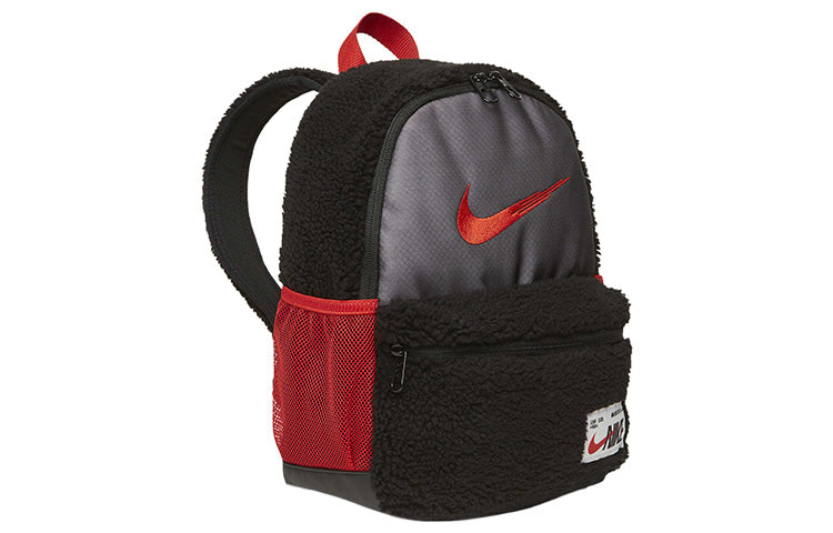 (GS) Nike Mini Backpack-Sherpa 'Black/Red' FD4458-010