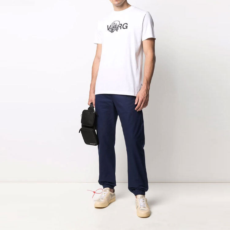 Off-White x Katsu Crossover Printing Pullover Short Sleeve Loose Fit White OMAA027S21JER0250110