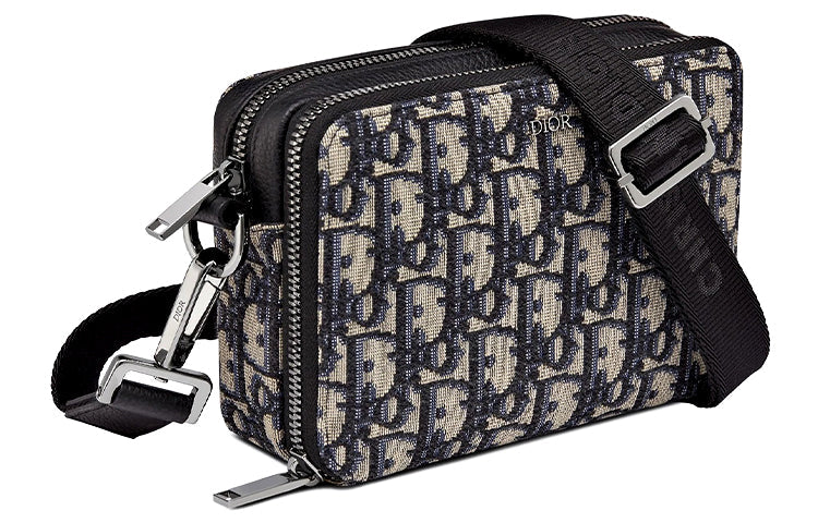 DIOR Shoulder Strap Pouch 'Beige Black Oblique Jacquard' 2OBBC119YSE-H05E